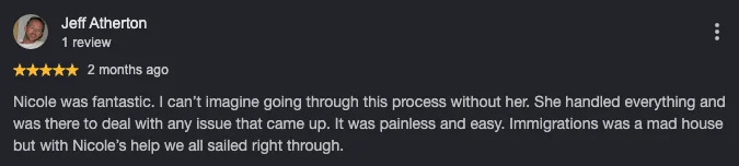 Google review by Jeff Atherton, five stars