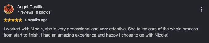 Google review by Angel Castillo, five stars